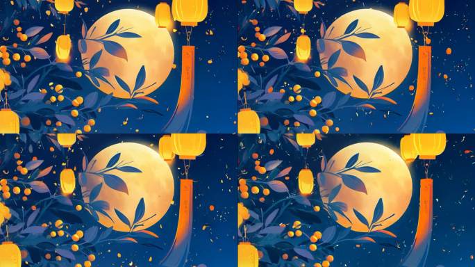 唯美古风中秋月色浪漫七夕视频