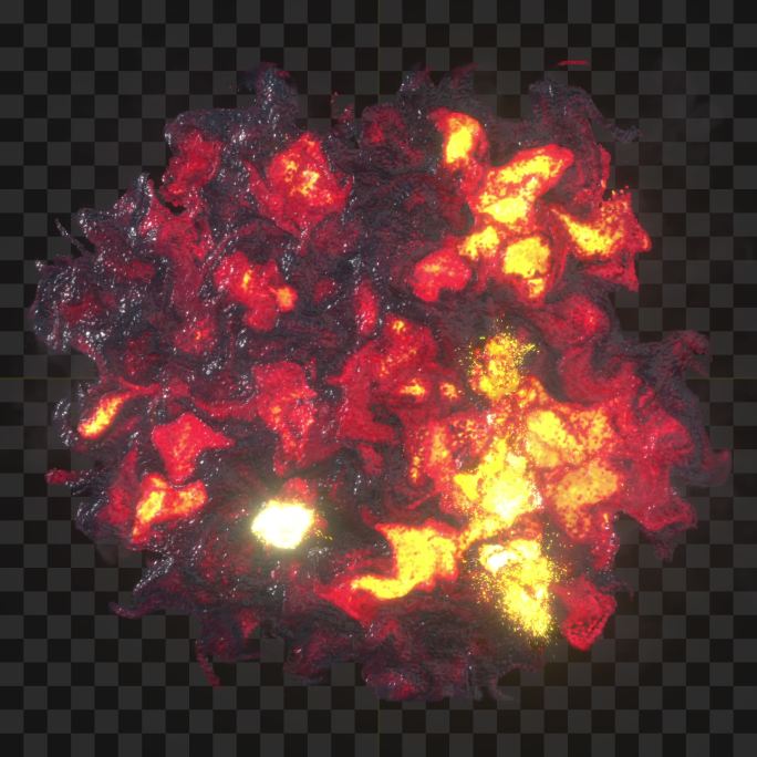 冒泡喷溅的岩浆04[带透明通道]