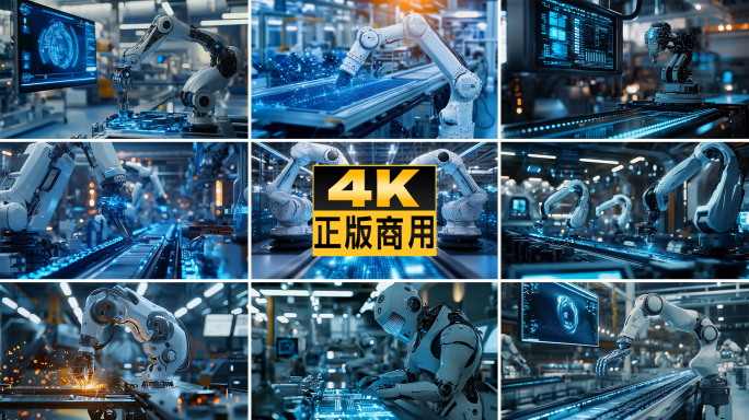 机械臂智能车间自动化现代化工厂工业4.0