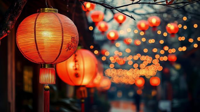 元宵节中秋月亮月饼大闸蟹河灯天灯屋檐灯笼