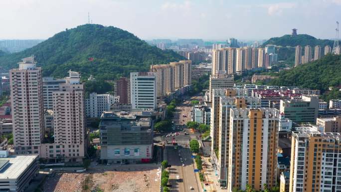 台州市椒江区解放南路，航拍