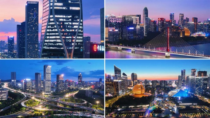 杭州夜景航拍