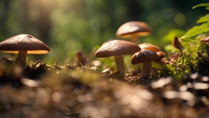蘑菇实拍 采蘑菇 山珍 大自然 深林
