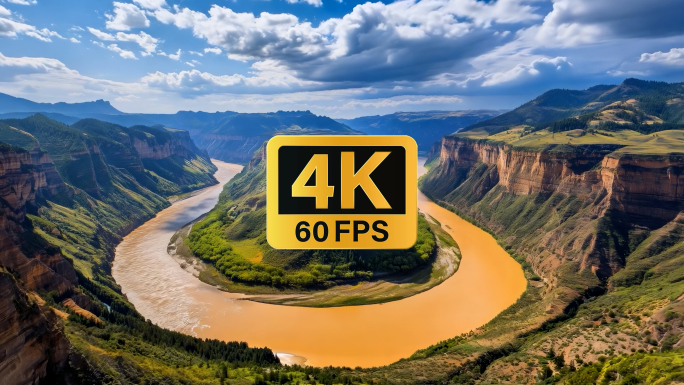 4K60航拍日出黄河源头九曲十八弯三江源