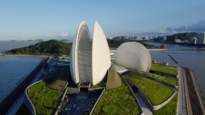 4k航拍珠海日月贝天气透亮 多段素材集合