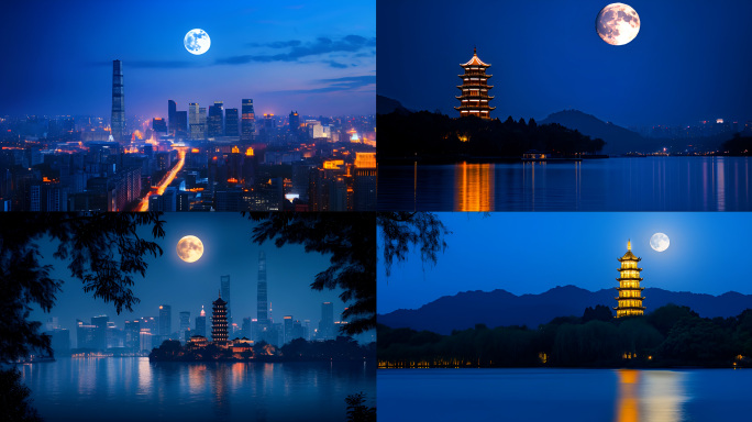 城市月亮 中秋月亮 团圆 十五月亮