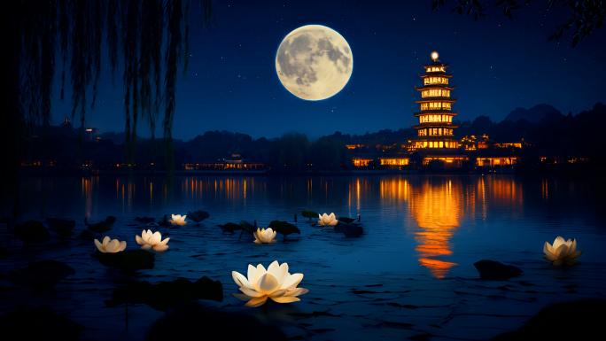 城市月亮 中秋月亮 团圆 十五月亮