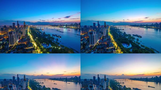 湖北省武汉市江岸区汉口江滩日出延时摄影