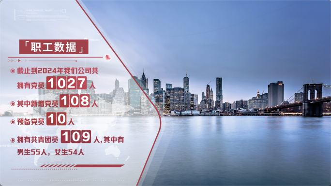 【无插件】简约科技企业数据展示-红色版