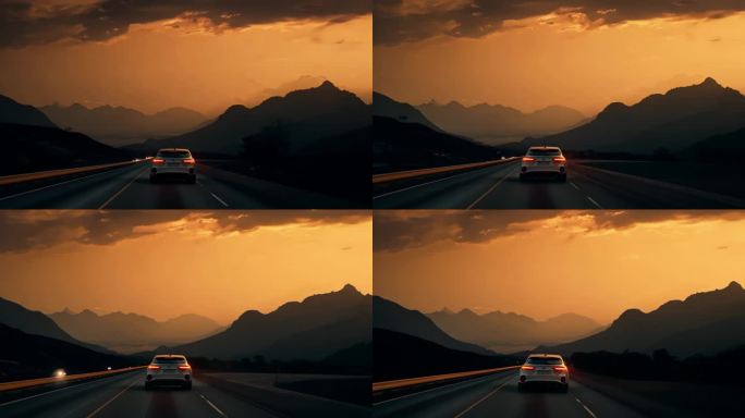 黄昏下开车