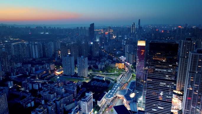 唯美梦幻城市繁华夜晚重庆九龙坡万象城地标