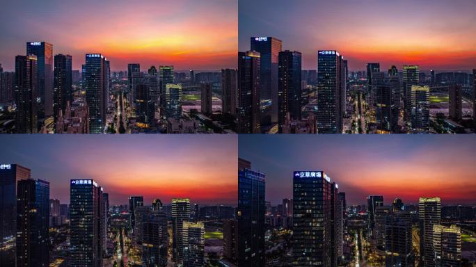 南海桂城金融高新区B区中央大道夜景延时