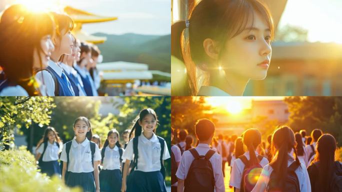 开学第一天 学校开学 校园