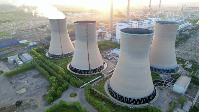 煤电厂发电厂高清航拍视频
