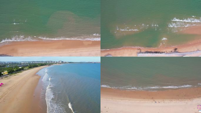 俯视碧绿湛蓝的海岸线