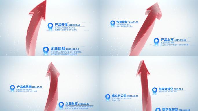 红色箭头生长 企业发展时间线 科技大事记