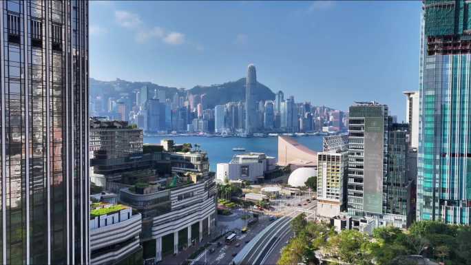 4k香港航拍维多利亚港合集
