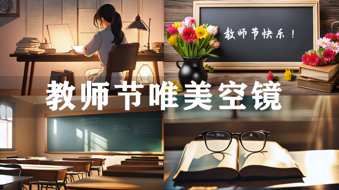 教师节老师批改作业眼镜教室