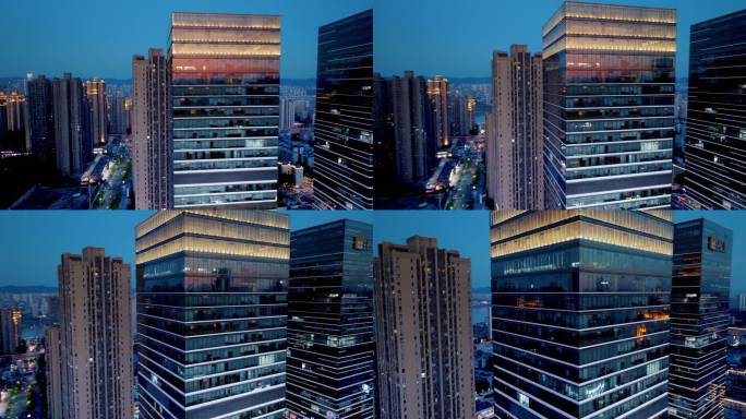 办公楼夜景4K视频素材九龙坡万象城高清