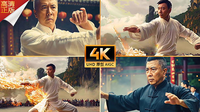 武术宗师片头 武馆师傅 咏春太极国粹文化
