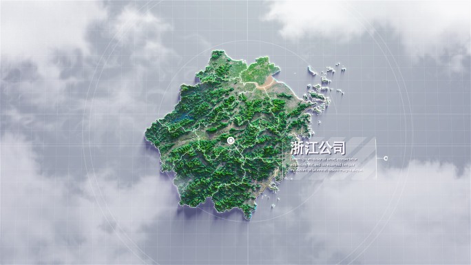 写实浙江地图