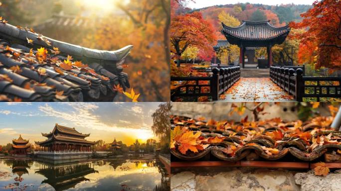 古建 秋天 秋天古建 古建秋景 秋天宫殿