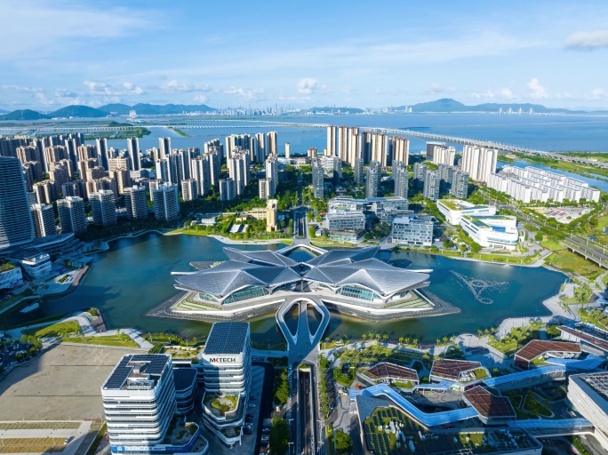 珠海金湾航空新城中轴线航拍延时