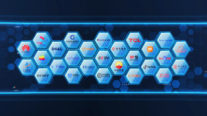原创4k企业合作logo墙展示ae模板
