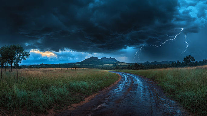 电闪雷鸣  闪电乌云