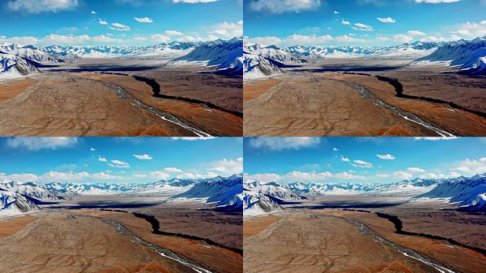 航拍新疆帕米尔高原塔格敦巴什帕米尔湿地