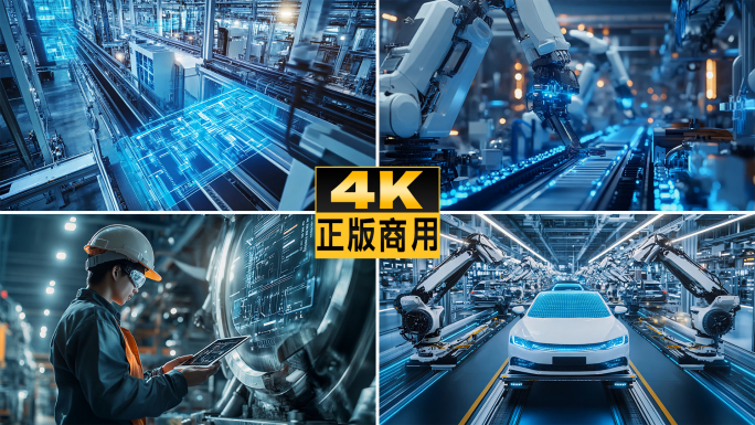 科技工厂智慧制造工业4.0高科技科研车间