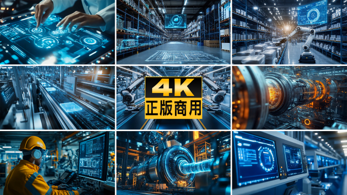科技工厂智慧制造工业4.0高科技科研车间