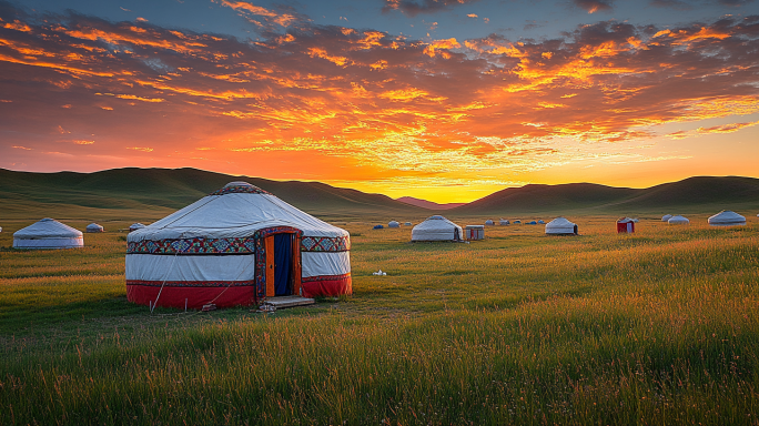 呼伦贝尔大草原 内蒙古蒙古包