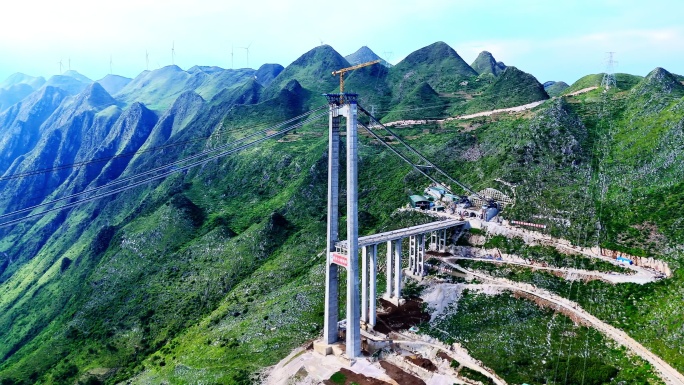 贵州高速公路安顺关岭花江特大桥航拍