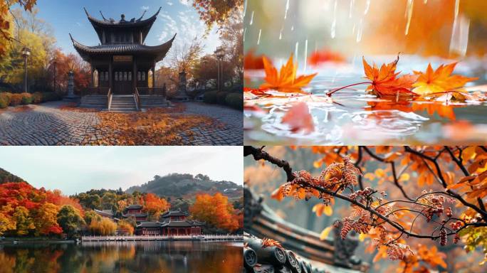 古建 秋天 秋天古建 古建秋景 秋天宫殿