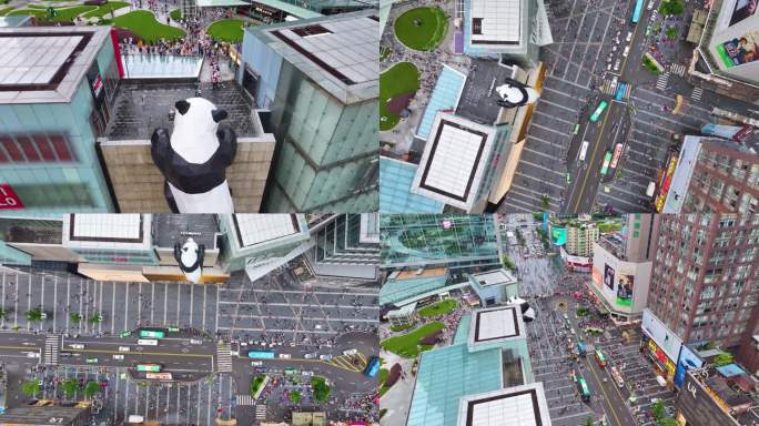成都市国际金融中心ifs爬楼大熊猫步行街