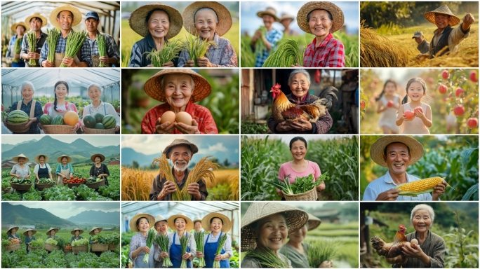 农民笑脸幸福笑容农民丰收农业乡村振兴乡村