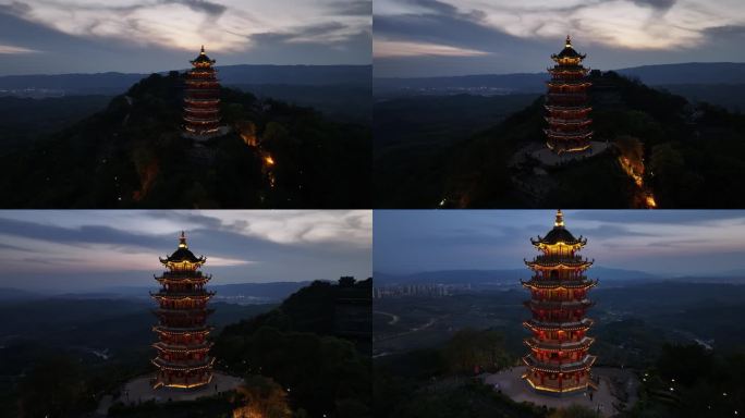 长寿菩提山夜景