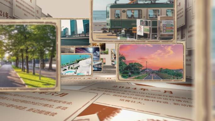 4K复古信纸图片穿梭展示