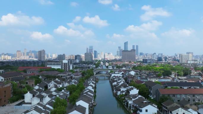 江南水乡无锡市南长街清名桥古运河风光