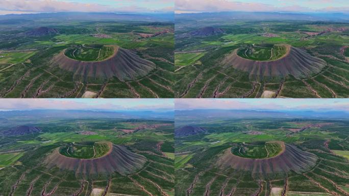 大同火山地质公园狼窝山航拍