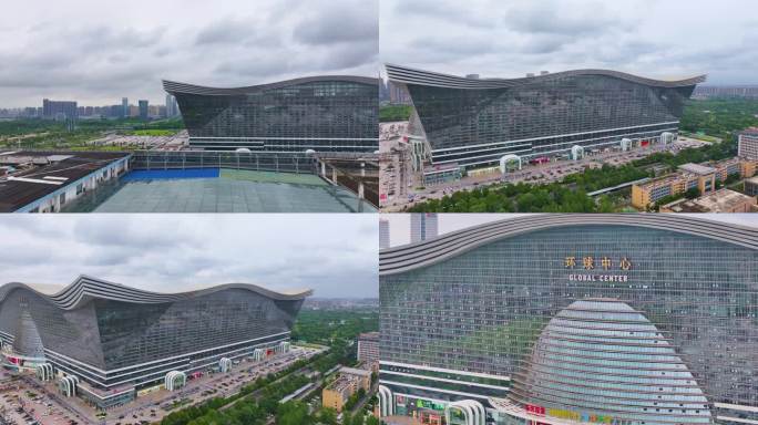 成都市武侯区环球中心航拍天府大道城市地标
