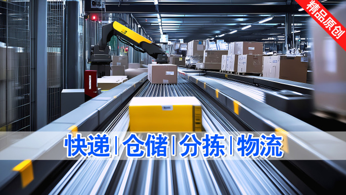电商物流分拣快递传送仓储商品货物双十一