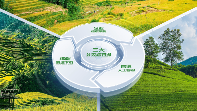 简洁绿色农业分类领域分类结构【无插件】