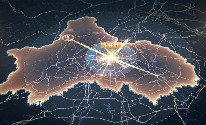 四川 成都市区包装地图