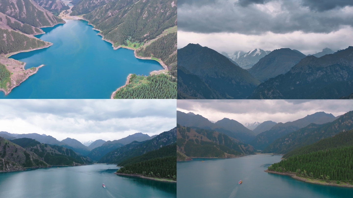 航拍新疆天山天池视频 航拍新疆天山天池视频