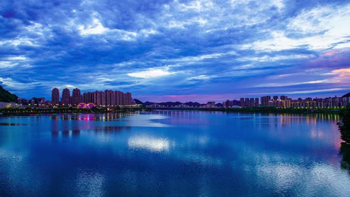 南部县红岩子湖晚霞延时 全景