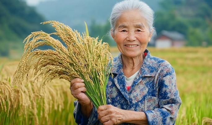 农民笑脸幸福笑容农民丰收农业乡村振兴乡村