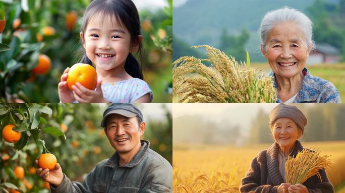 农民笑脸幸福笑容农民丰收农业乡村振兴乡村