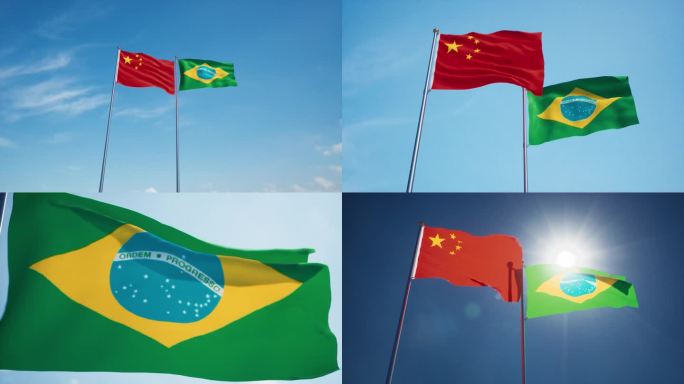 中国巴西国旗中巴关系中巴建交中巴友好